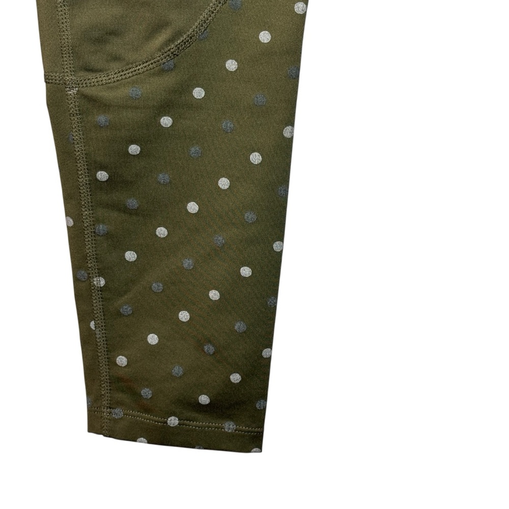 Nike Dri-Fit Dark Green Athletic Leggings with Polka Dot Pattern - Size Medium - Picture 4 of 6